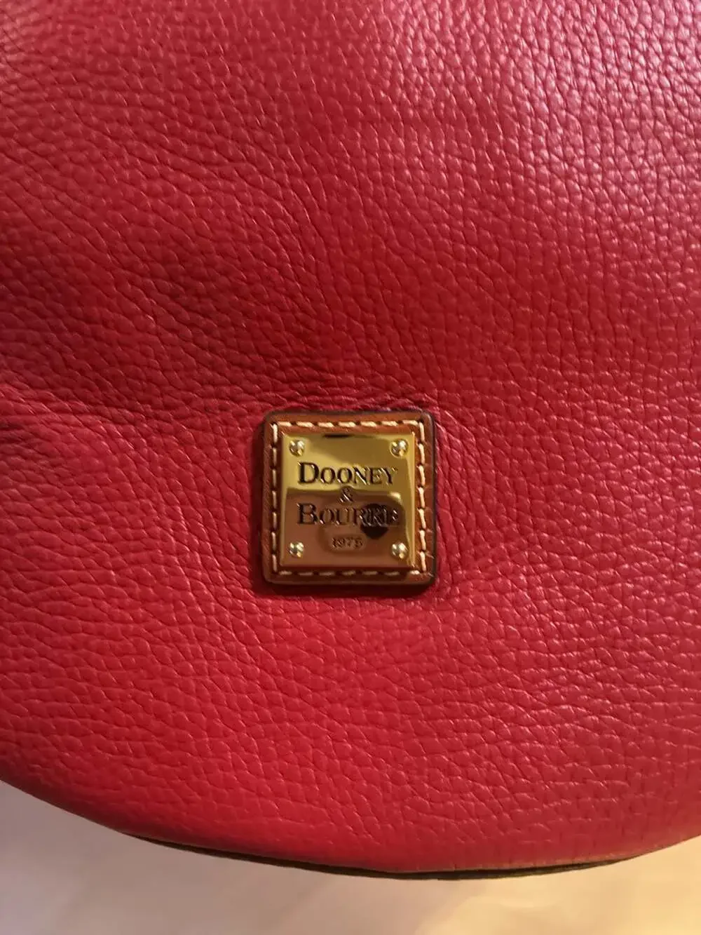 Dooney & Bourke Thea Feed Bag in Red Pebble Grain Leather